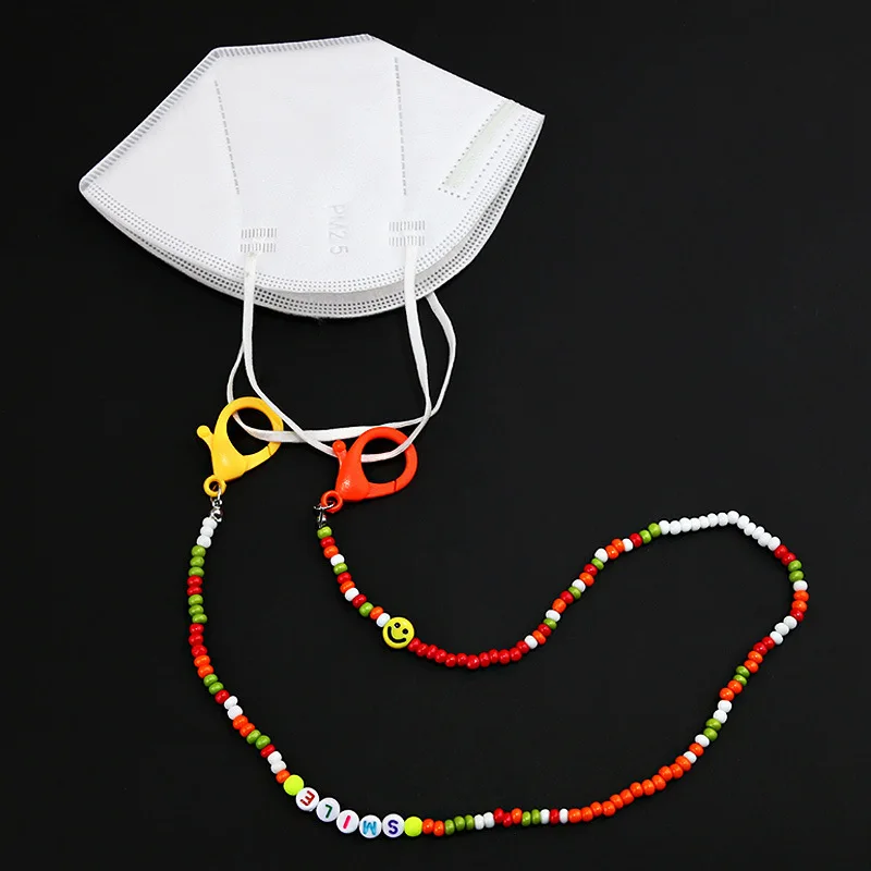 

1PC Colorful Fruit Beads Glasses Chain Vintage Women Face Mask Holder Non-Slip Lanyard Neck Hang Rope Strap for Girls Children