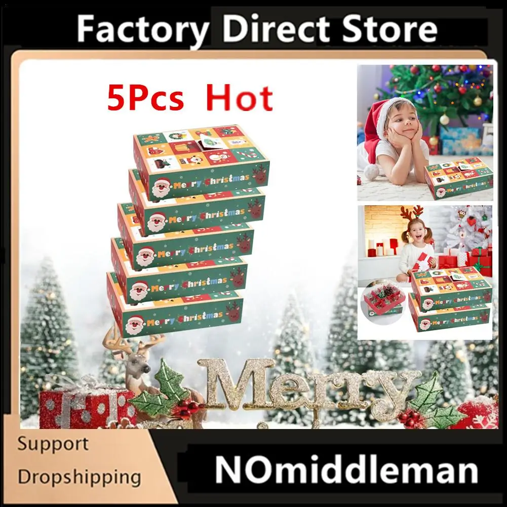 5 шт. рождественская подарочная коробка сетка 12 дней сделай сам детский обратный