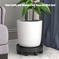 garden plant stand with wheels rolling plant tray with self watering wick cord plant pallet dolly for heavy duty planter