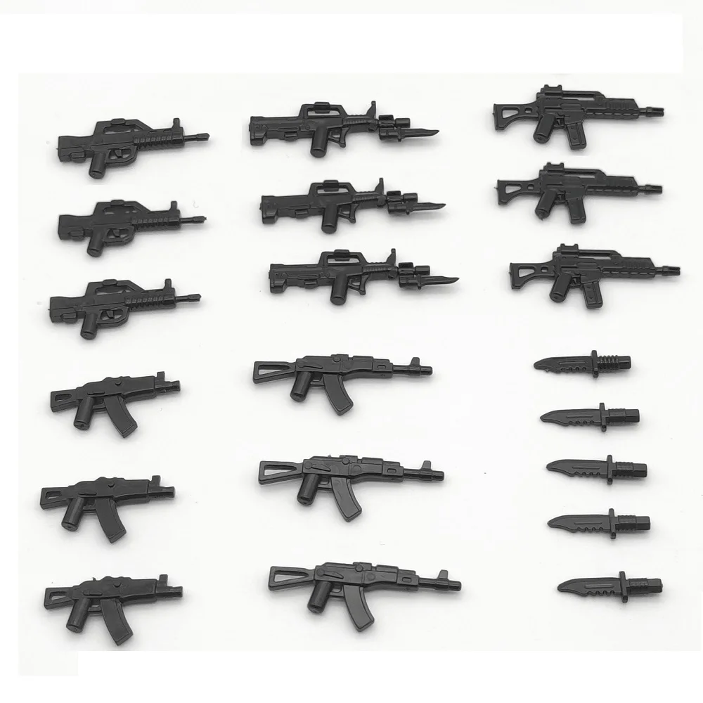 

20PCS Modern Military Weapons Rifle Gun Soldier MOC Minifigs SWAT City Playmobil Mini Action Figures Building Block Brick Toys