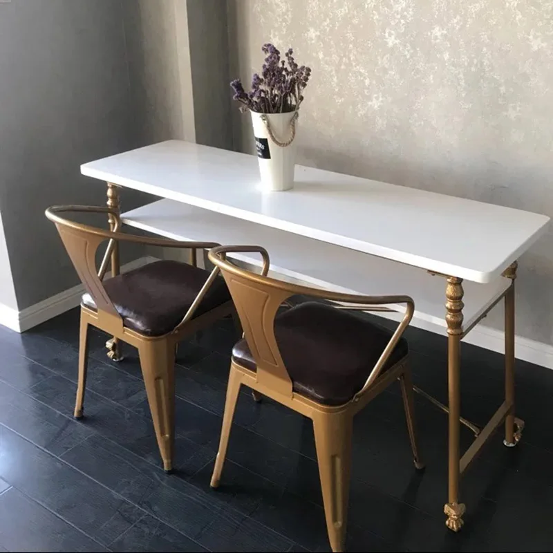 Складной профессиональный маникюрный стол для ногтей дизайнерский из белого