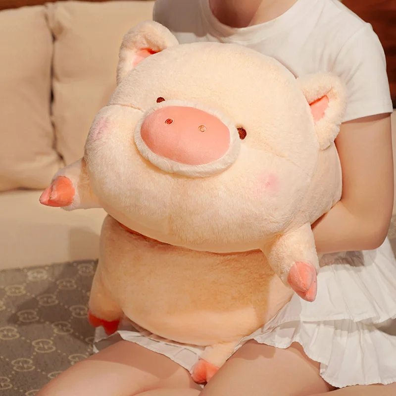 Пушистая свинка плюшевая игрушка мягкая Лежащая кукла мультяшное животное