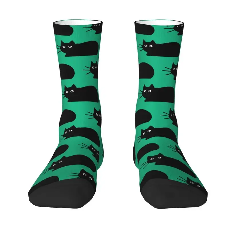 

Милые Мужские Черные Носки с рисунком кота, теплые воздухопроницаемые короткие носки унисекс с 3D-принтом