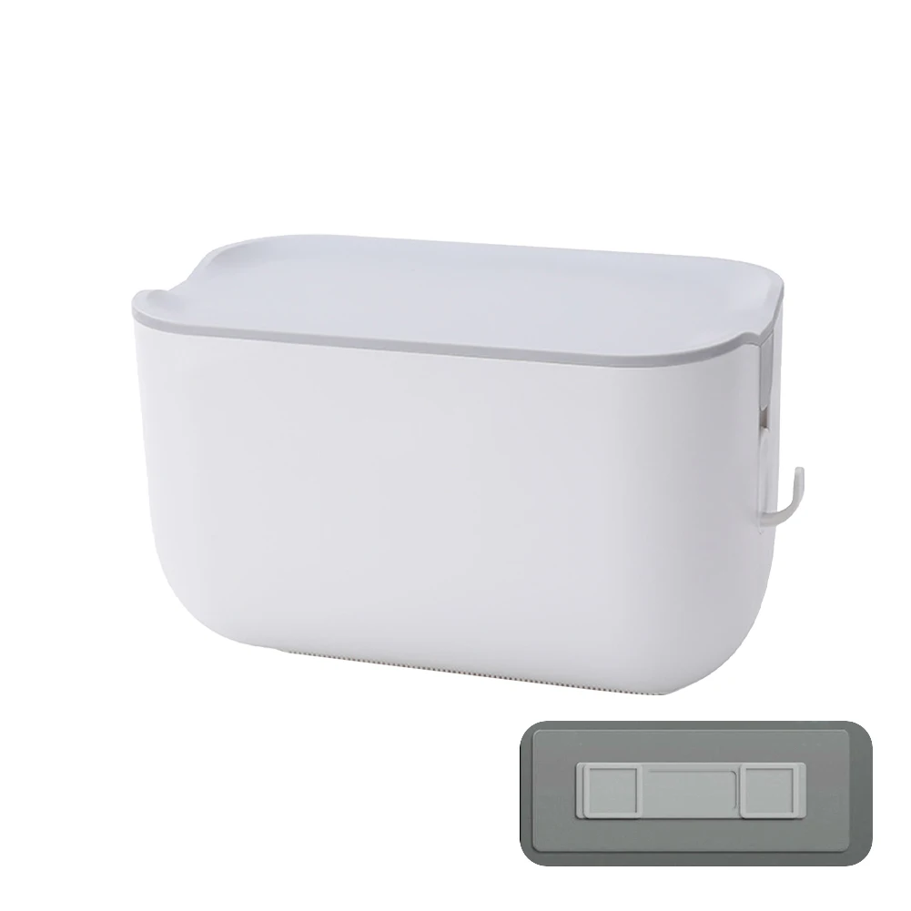 

Bathroom Tissue Box Toilet Paper Wall Mounted No Punching Anti-skid Practical Holder Waterproof Easy Install Strong Adhesive