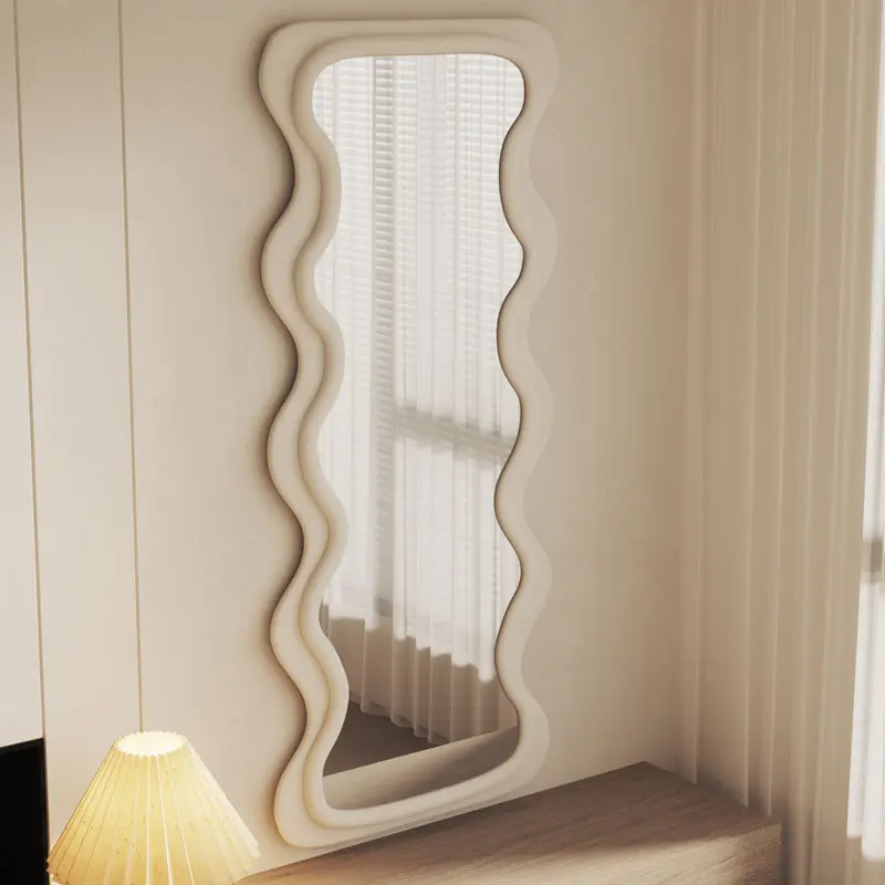 

Korean Decorative Mirror Macrame White Bathroom Full Body Decorative Mirror Irregular Large Wandspiegel Decoration Home WZ50DN