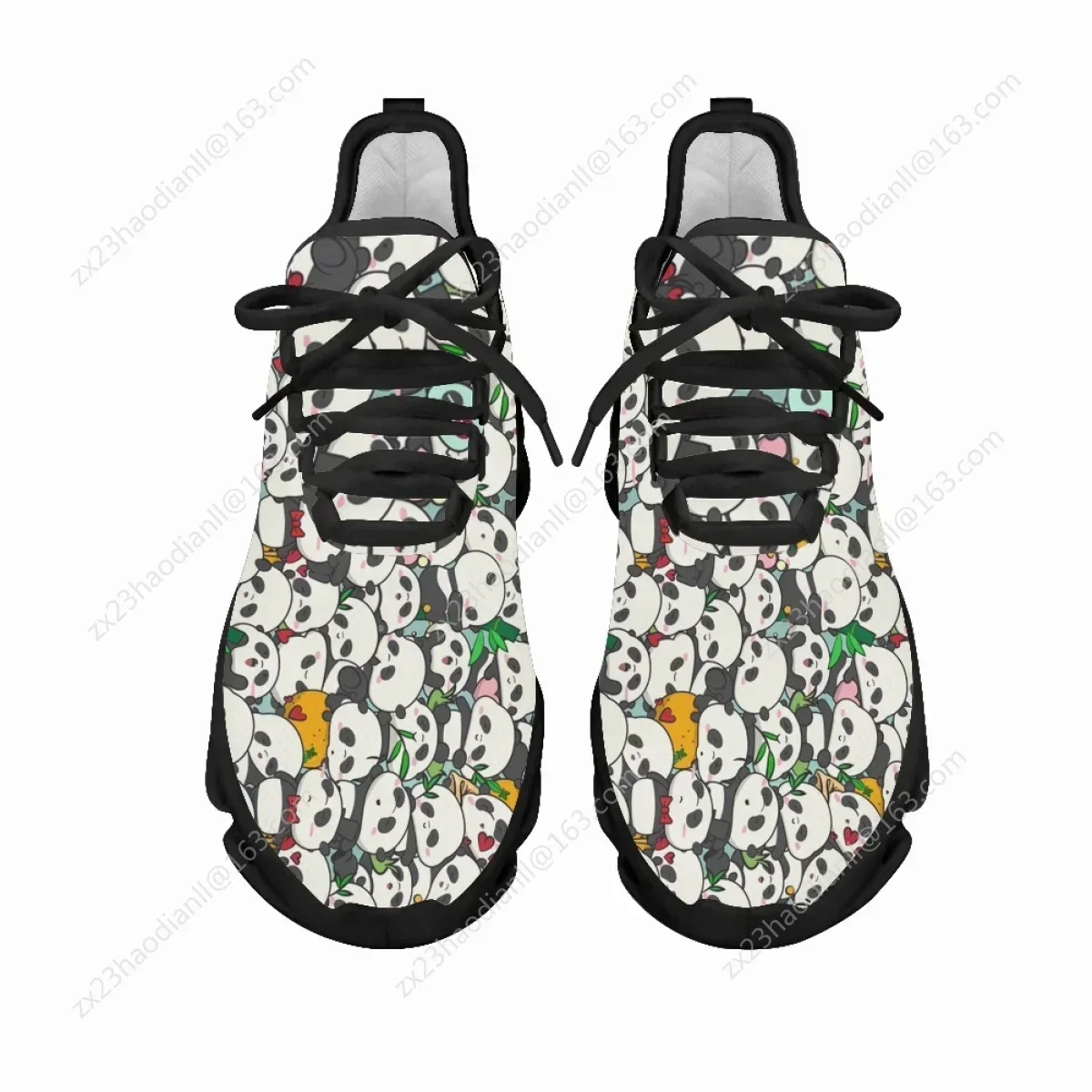 Женские кроссовки на толстой подошве с пандой