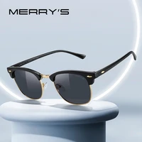 merrys design classic retro rivet polarized sunglasses for men women semi rimless retro driving sunglasses uv400 s8816