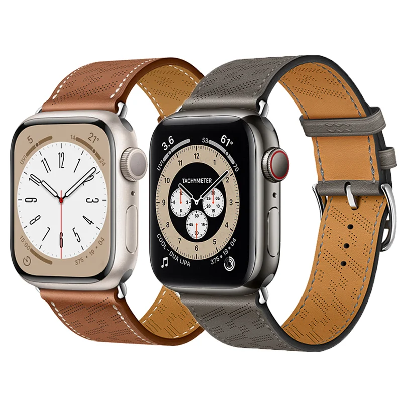 

Single Tour Swift Leather strap For Apple watch band 44mm 49mm 45mm 41mm 40mm 42mm correa bracelet iWatch series 7 ultra 8 3 SE