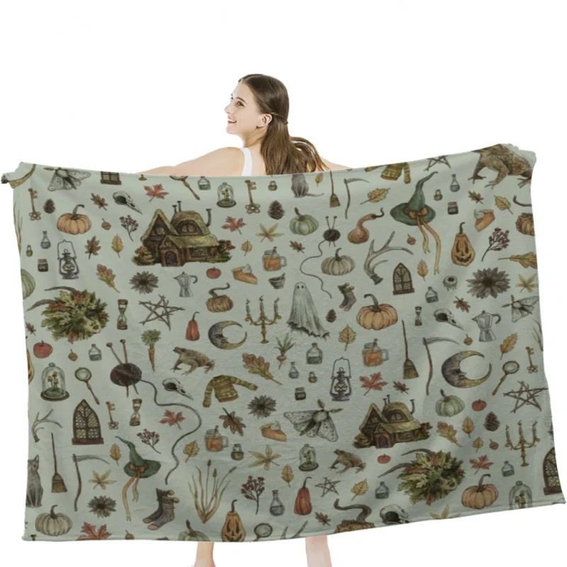 

Уютное зеленое покрывало Crone s, мягкое бархатное одеяло для кемпинга, постельное белье для путешествий