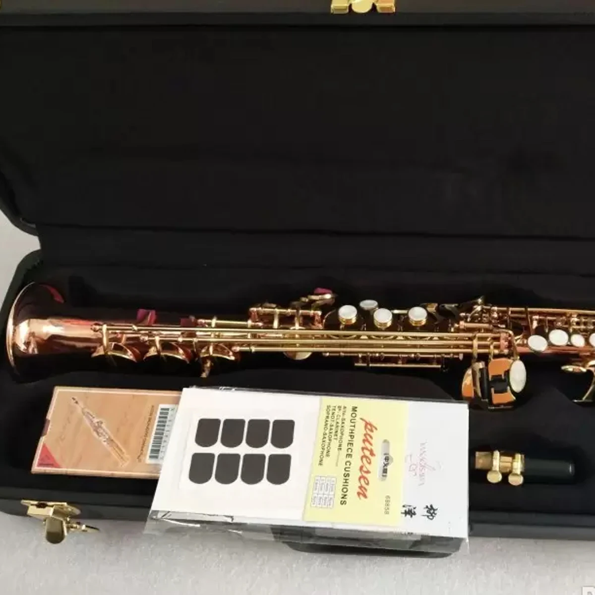 

Саксофон сопрано S901, классический инструмент для саксофона Bb из фосфорной меди с прямой трубкой, с гравировкой, инструмент для джаза