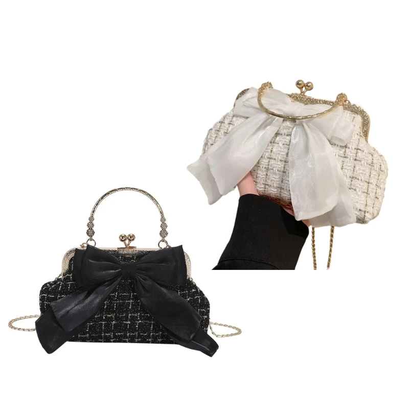 

Trendy Women Bow Wallet Versatile Girls Shoulder Bag Stylish Chain Bag Stylish & Durable Handbag for Dinner Occasions