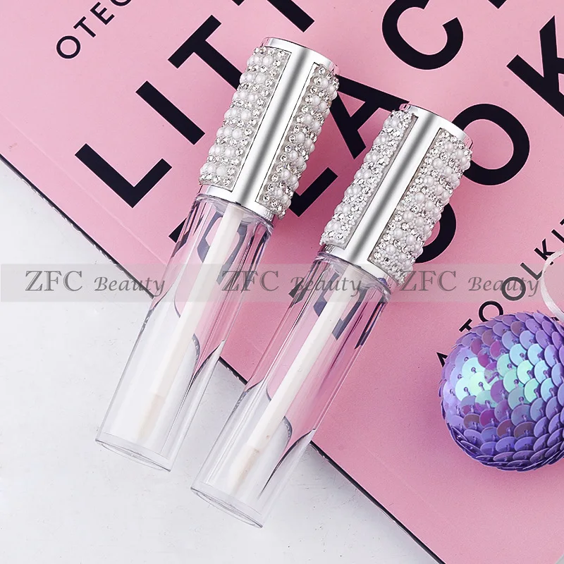 

Custom Logo 5ML Pearl Empty Lip Gloss Tube DIY Plastic Lipgloss Bottle Beauty Cosmetic Packing Container Lip Makeup Tools Label