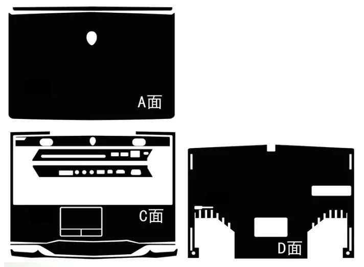 Наклейка на чехол 3 шт. Защитная пленка для Alienware M18X R1 R2 M17X R3 R4 M15X M14X M11X старая