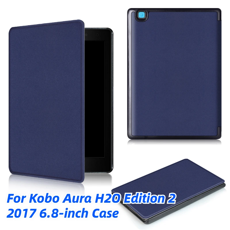 

6.8 inch e-Books Case For Kobo Aura H2O Edition 2 2017, UltraThin PU+PC Leather Hard Cover for Kobo Model N867 Protective Shell