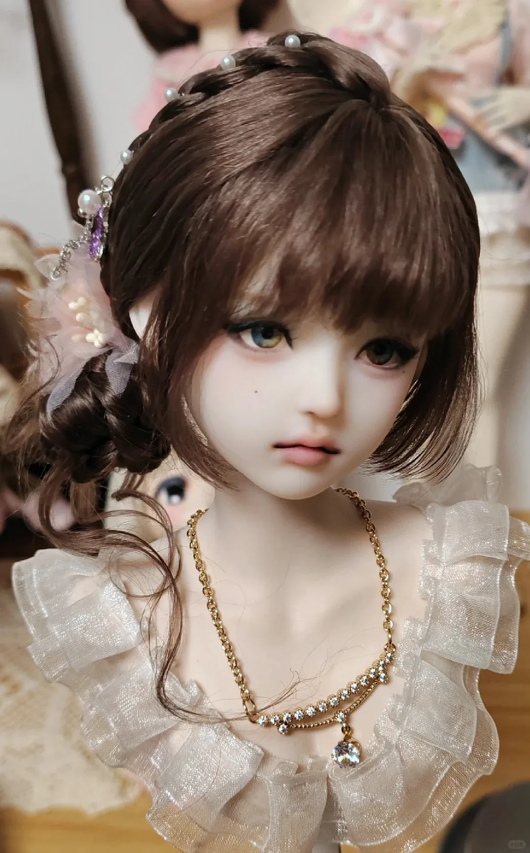 Фото Кукла SD BJD 1/4 Weimengmeng, голова с темным макияжем, красивая девушка, высококачественная смоляная игрушка, подарок (только голова) №2