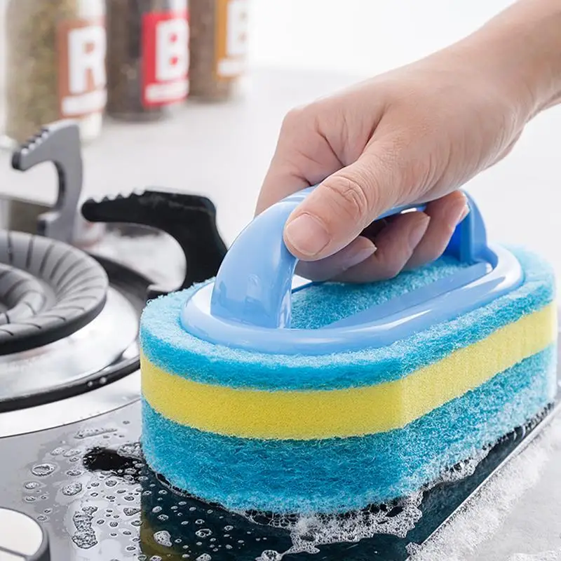 

Kitchen Cleaning Bathroom Toilet Kitchen Glass Wall Cleaning Bath Brush Handle Sponge Bath BottomBathtub Ceramic Cleaning Tools
