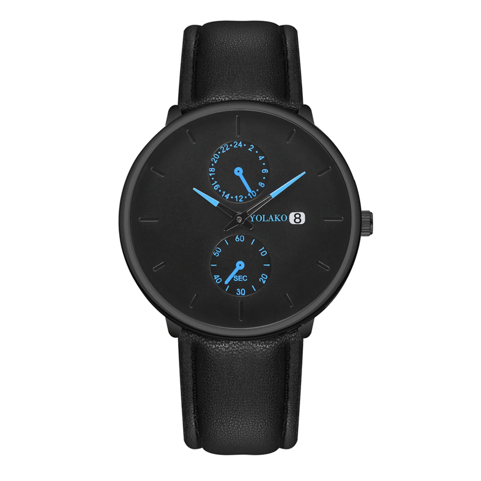 

Watch Man Hight Quality Trend Creative Dial Double Eyes Three Hands Belt Strap Men Watch Montre Homme Часы Мужские שעון לגבר