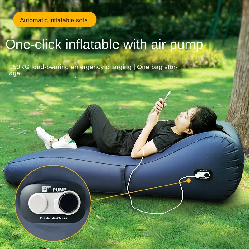 Rechargeable Outdoor Portable One-key Automatic Inflatable Sofa Bed TPU Home Travel Camping Electric Inflatable Sofa