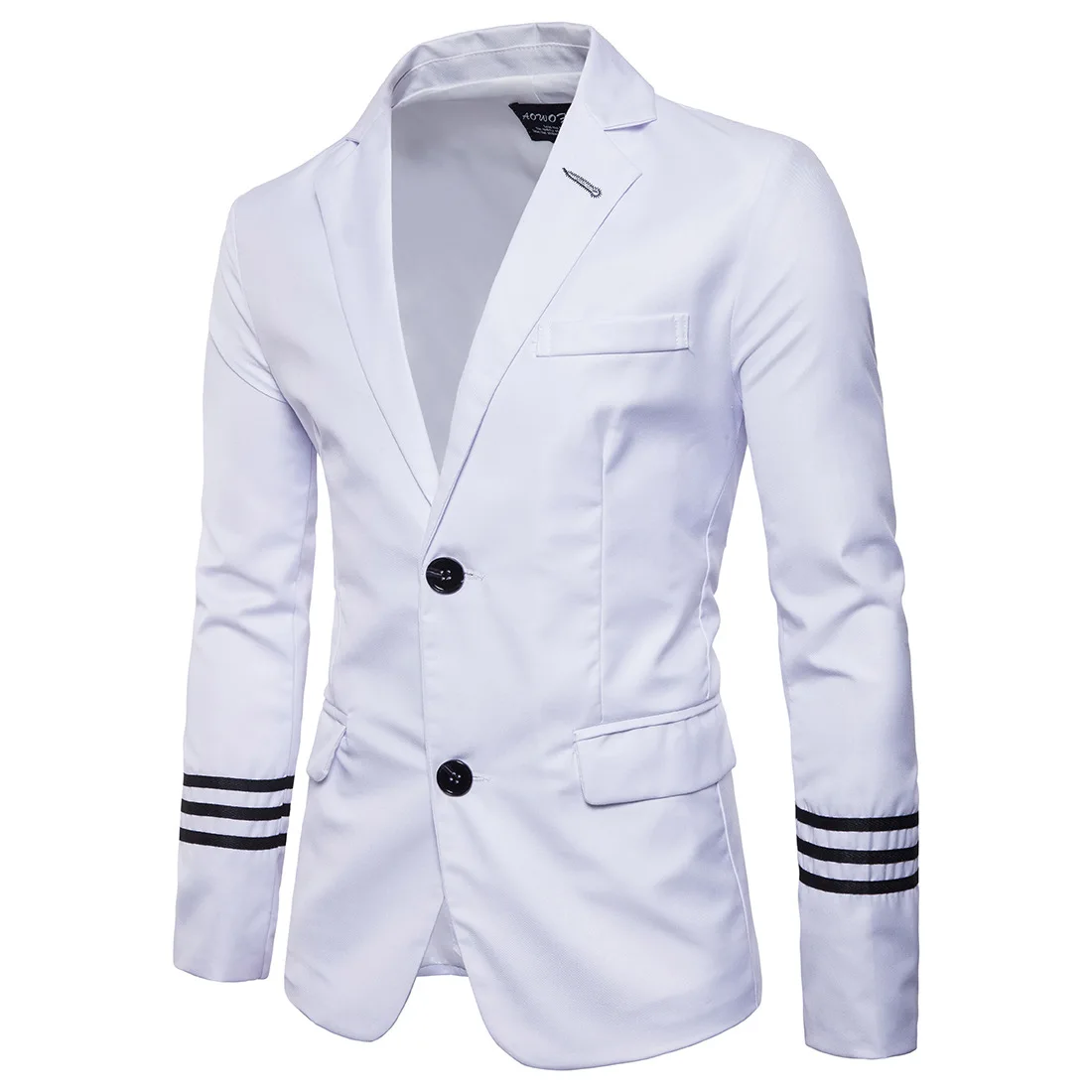 Hot Style Men's Blazer Fashion Men Clothing Male Suit Jacket Long Sleeve Stripe Casual Slim Fit Fancy Party Singer Blazzer Coat