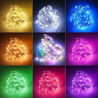 led string lights silver wire fairy warm white garland home christmas wedding holiday party decoration powered by battery