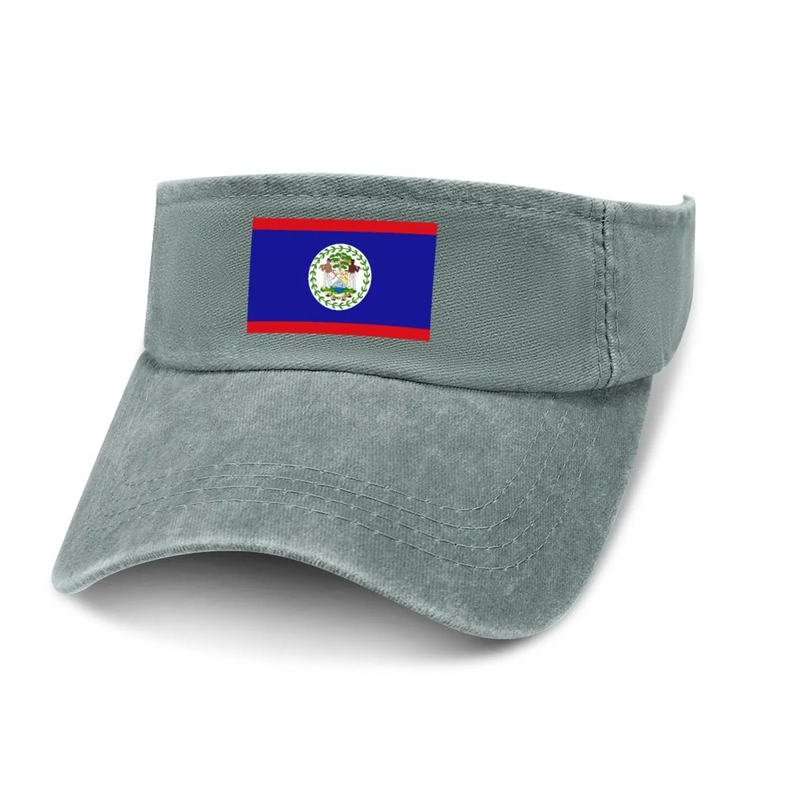 

Belize Flag Sun Visor Leaky Top Cowboy Hats Mens Womens Customize DIY Cap Sports Baseball Tennis Golf Caps Empty Open Top Hat