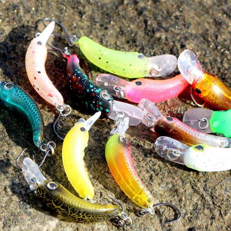 LETOYO 40mm Dying Fishing Lure Trout Mini Crankbait Micro Minnow Crank Floating Artificial Hard Baits Freshwater Fishing Tackle