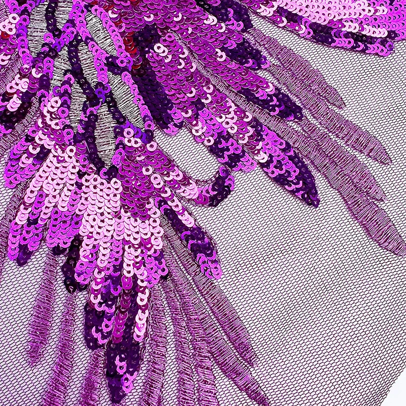 Блестящие нашивки синие золотые фиолетовые красные перья Пришивные на