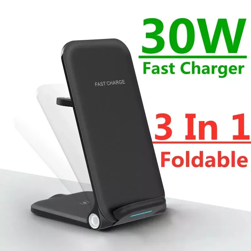 

3 In 1 30W Qi Wireless Charger Stand 13 12 Fast Wireless Charging Pad Watch