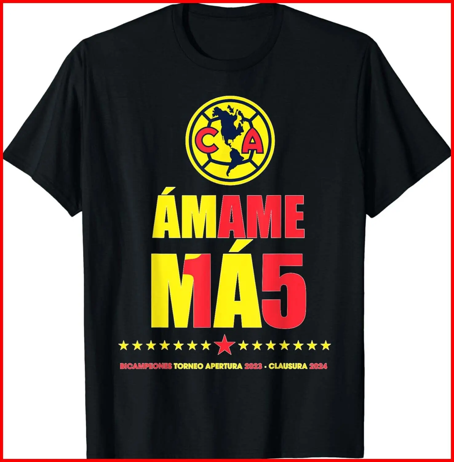 Club America Bicampeon Torneo Apertura 2023 — черная хлопковая футболка Clausur S-5XL