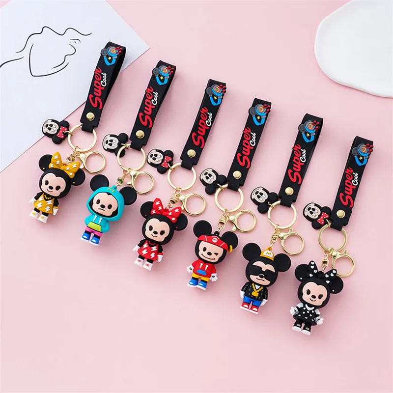 

Cartoon Mickey And Minnie Keychain Female Exquisite Bag Pendant Cute Male And Female Couple Doll Key Chain