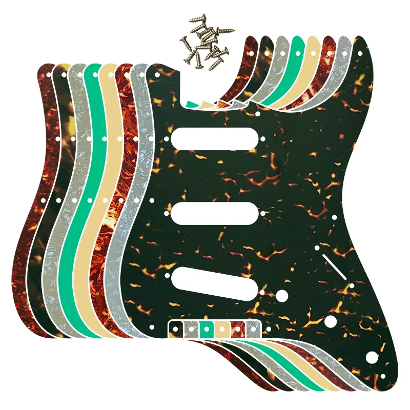 

5pcs Guitar Parts For 57' 8 Screw Hole Standard St SSS Guitar Pickguard Scratch Plate, Multi Color Choice Flame Pattern