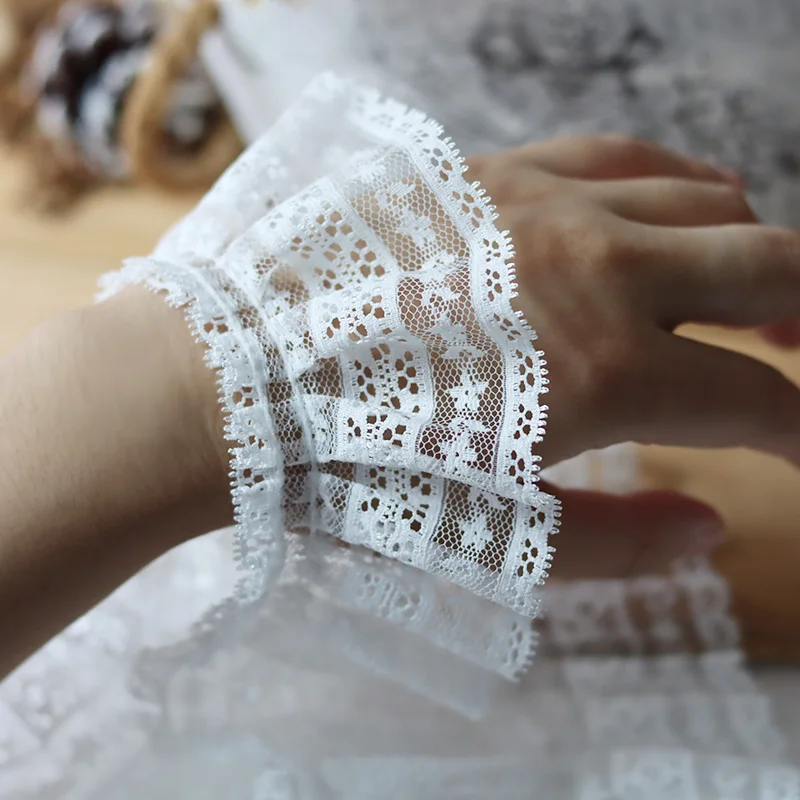 

5.8CM Wide White Non Elastic Mesh Lace Trimmings for Fringe Pleated Prom Even Dress Fabric Sewing Accessories Supplies Materials