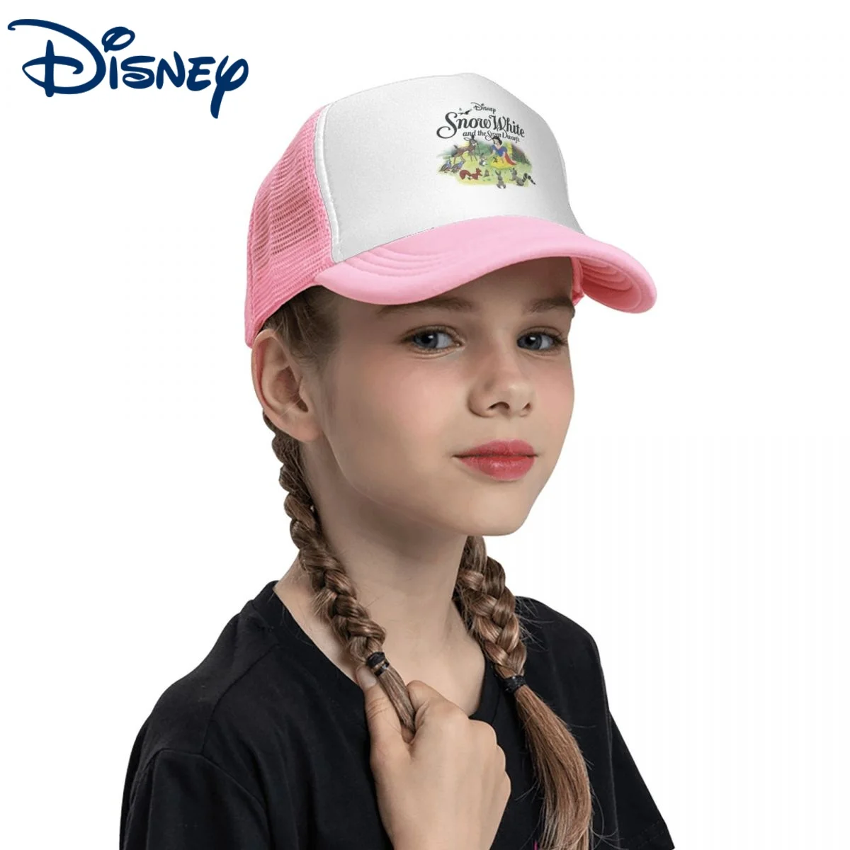 

Snow White Forest Friends Mesh Baseball Cap Boys Girls Sun Hat Disney Hats Adjustable Snapback Caps Sun Caps Summer Trucker Hat