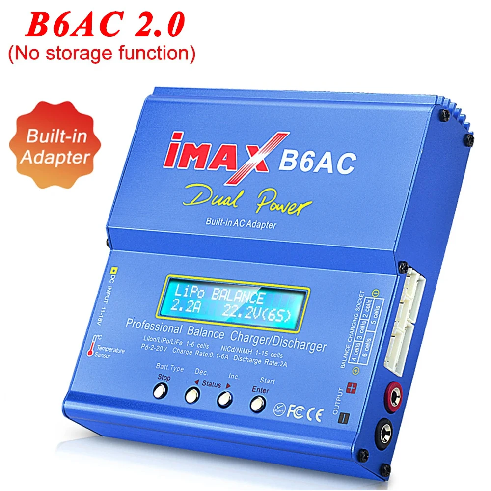 iMAX B6AC 80W 6A Lipo Lader Balancer Voor LiHV Nimh Nicd Life Li-Ion Pb Batterij Lcd-scherm 2S 3S 4S 5S 6S Ontlading