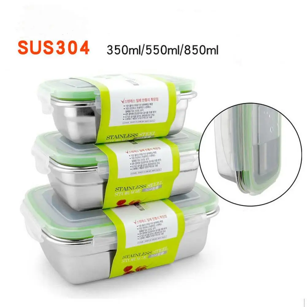 

3pcs Portable Stainless Steel Lunch Box Cartoon Food Container Box Microwave Bento Box for Kids Children Picnic School