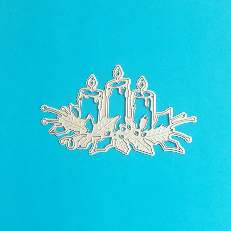 Альбом для скрапбукинга с изображением свечи цветов листьев режущие штампы