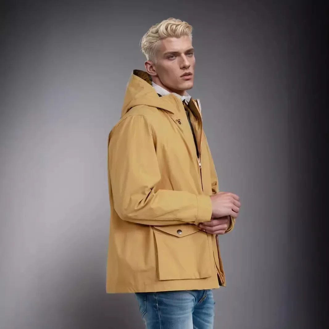 Модная элитная мужская одежда простая куртка с капюшоном повседневная свободная