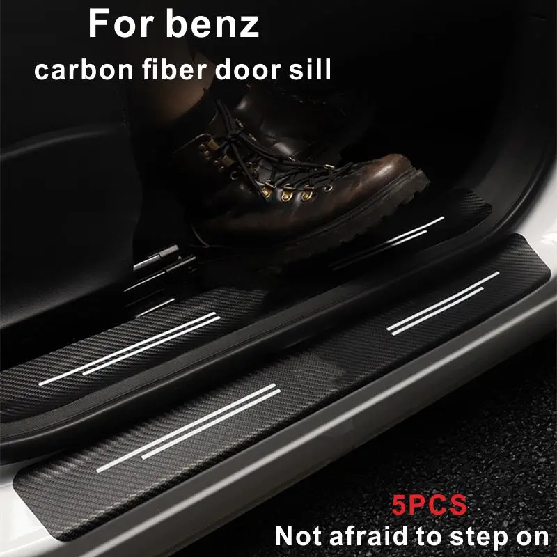 

For Mercedes-Benz car carbon fiber door sill bar welcome pedal anti-step anti-collision door sill decorative protection strip