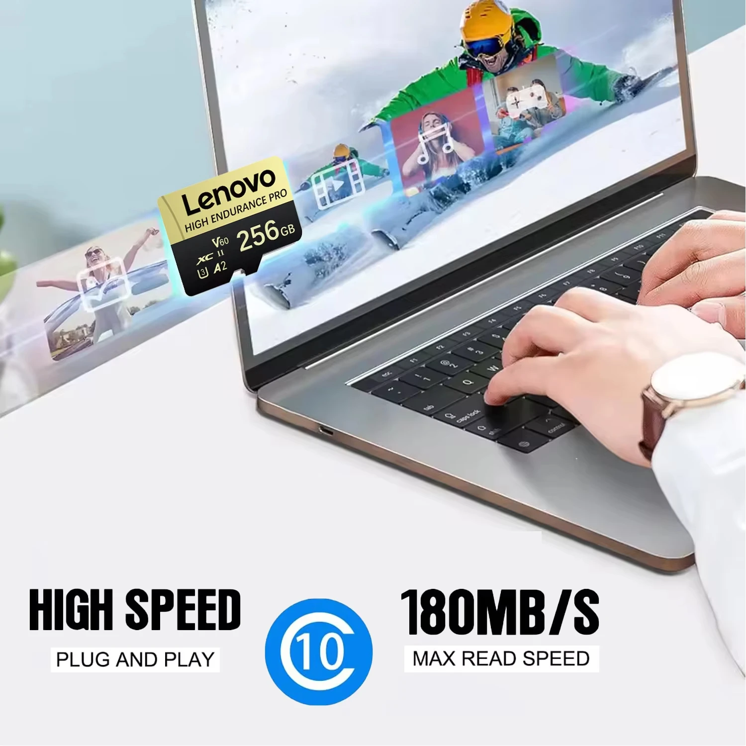 Фото Карта памяти Lenovo SD 1 ТБ, высокоскоростная TF-карта, карта Micro SD для видео 4K Full HD, 128 ГБ, 256 ГБ, 512 ГБ для камер Xiaomi и ПК. №2