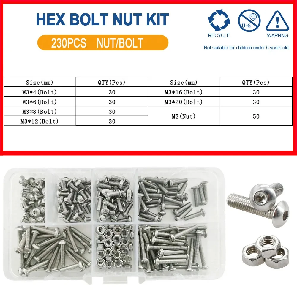 

Комплект болтов и гаек EDGAR GARY М2 М3 М4 М5 М6 нержавеющая сталь