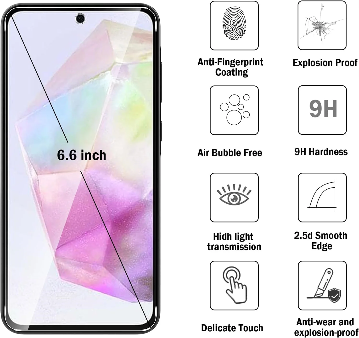 Защитная пленка из закаленного стекла 9H для Samsung Galaxy A36 5G от 2 до 4 шт.