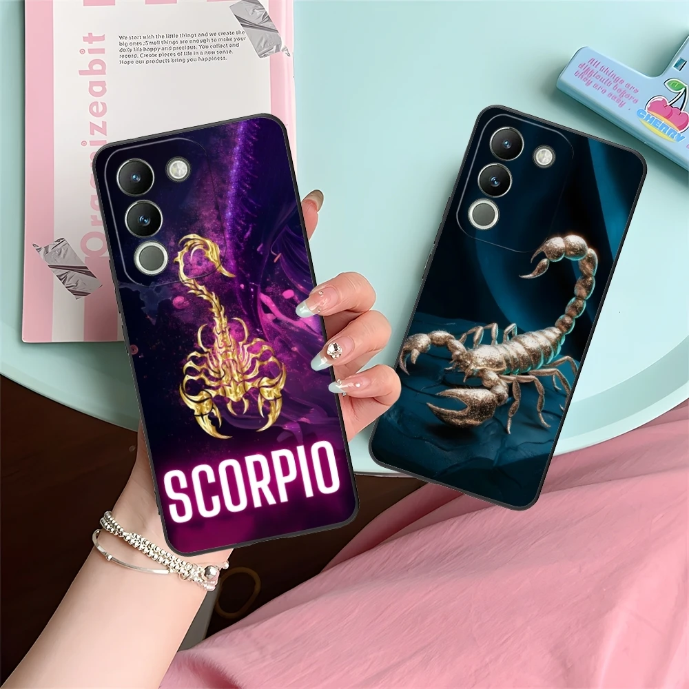 Colored Golden Scorpio Mobile Cell Phone Case for VIVO Y95 Y93 Y31 Y20 V19 V17 V15 Pro X60 NEX Black Soft Cover Shell