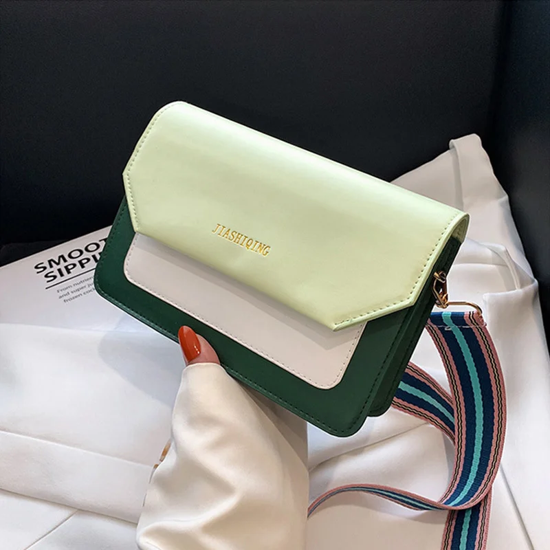 

2022 new color matching spring and Summer Fashion Shoulder Bag popular simple design contrast color broadband foreign style
