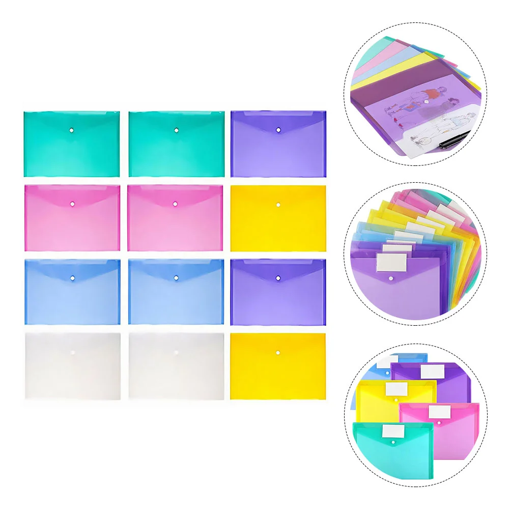 

Document Folder Clear Bag A4 Filetransparent Bags Zipper Holder A4File Filing Envelope Notes Pouch Snap Pocket