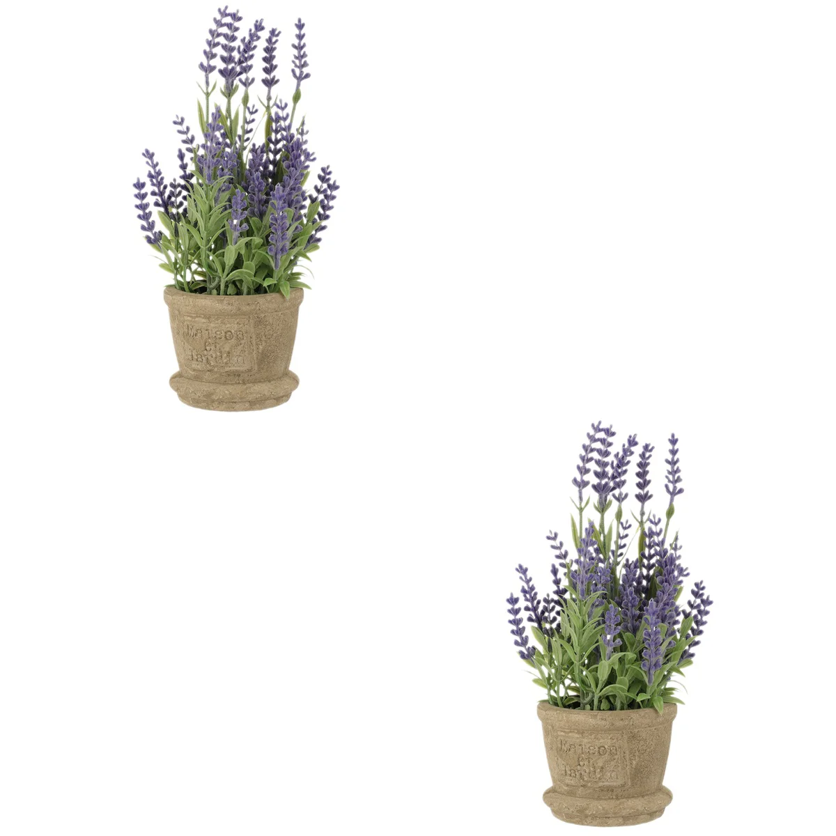 

2pcs Artificial Flowers Artificial Lavender with Paper Pulp Pot Lavender Potted Arrangement for Home
