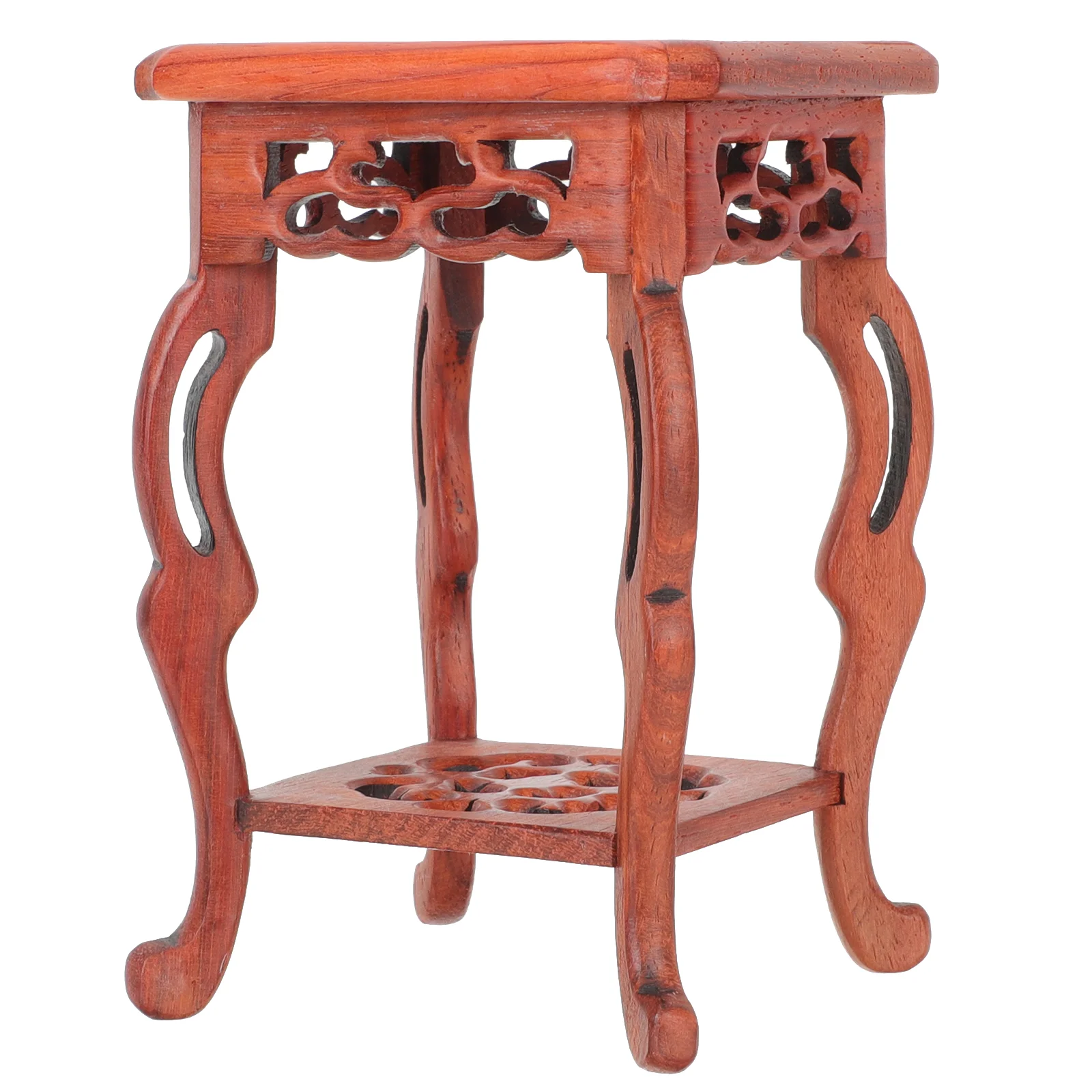 

Red Pear Base Display Pedestal Crafts Flower Pot Wooden Balcony Planter Stand Office Succulent Planters