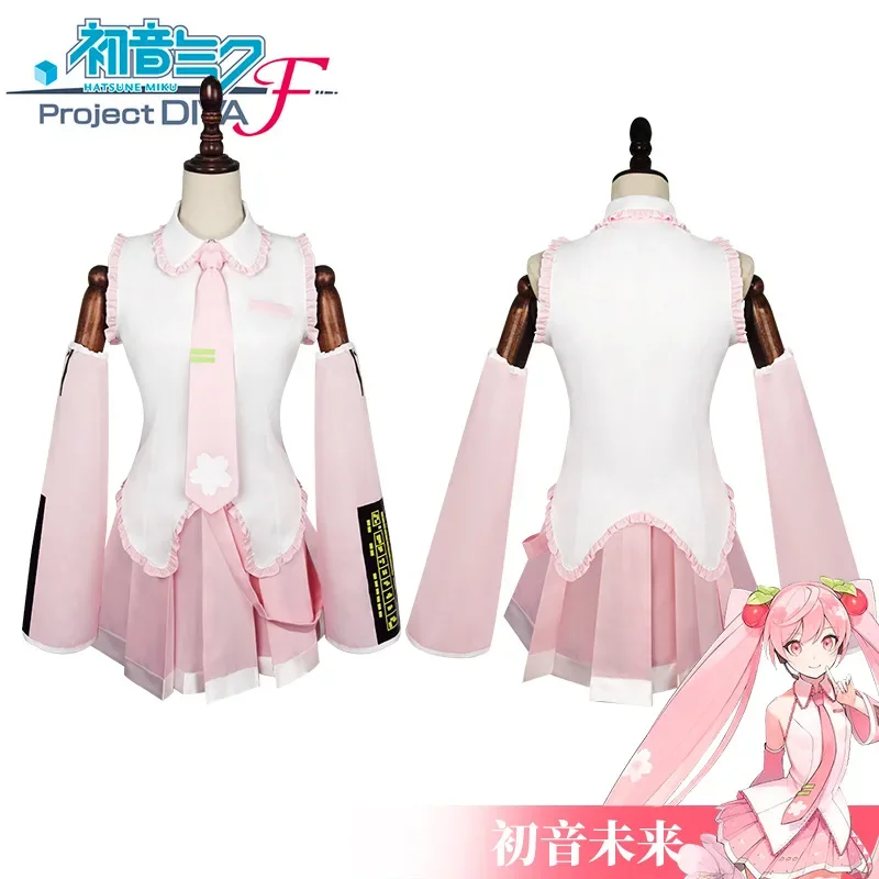 Комплект Мику в наличии Сакура Косплей Костюм Розовый Йошино Вишневый Цветок