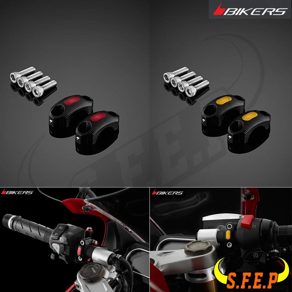 

BIKERS Universal 22mm CNC Aluminum Alloy Rotating Bar Clamps Left-Right For Honda CBR650R CB650R CBR650F CB650F CBR500R CB500F
