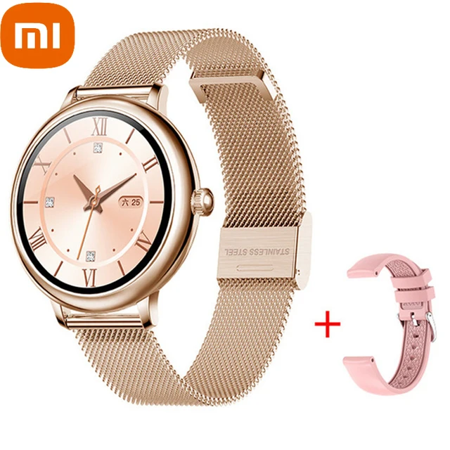 

Xiaomi Smart Watch for Women Rosegold Full Touch Hd Screen Heart Rate Blood Pressure Monitor Smartwatch for Android Ios Phone