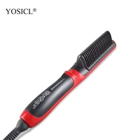 hair straightener durable electric straight hair comb brush lcd heated ceramic hair straightening brush euauusuk plug